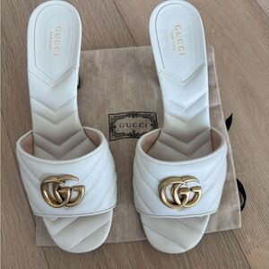 Gucci GG Marmont Leather Sandals